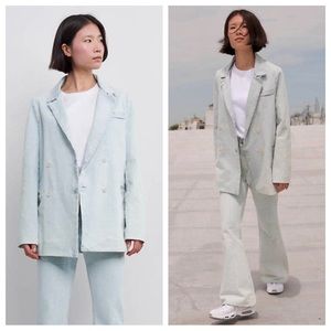 NWT Levi’s made & crafted light wash denim quilted sports coat blazer